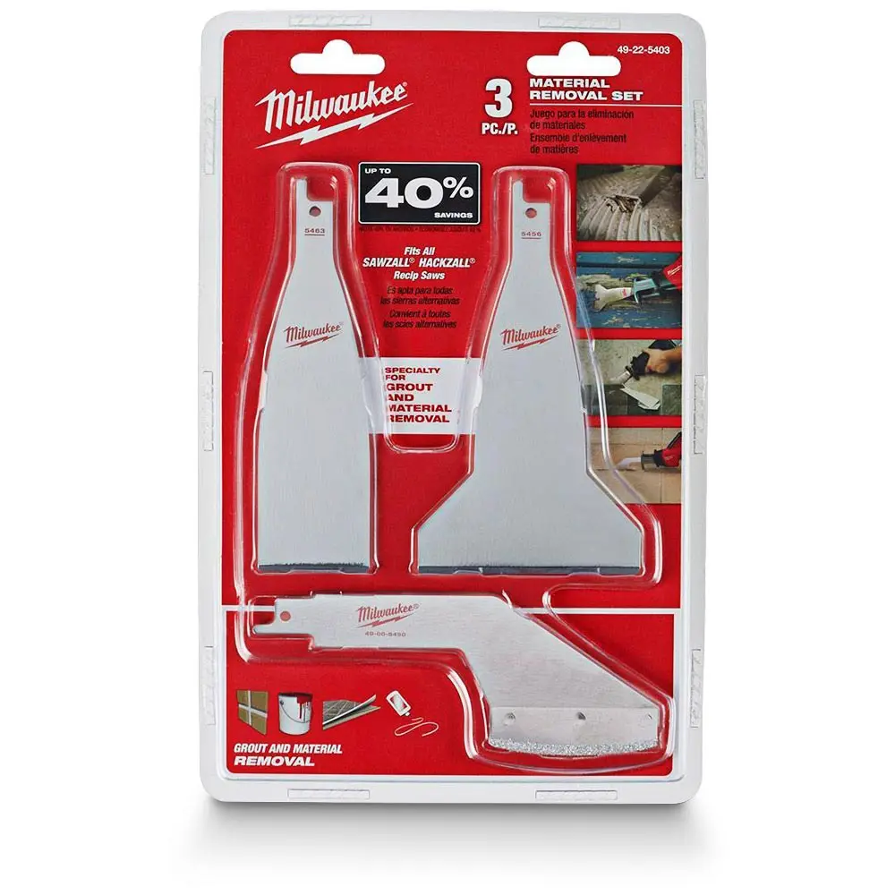 MILWAUKEE Reciprocating Saw Material Removal Blade Set - 3 Piece 49225403