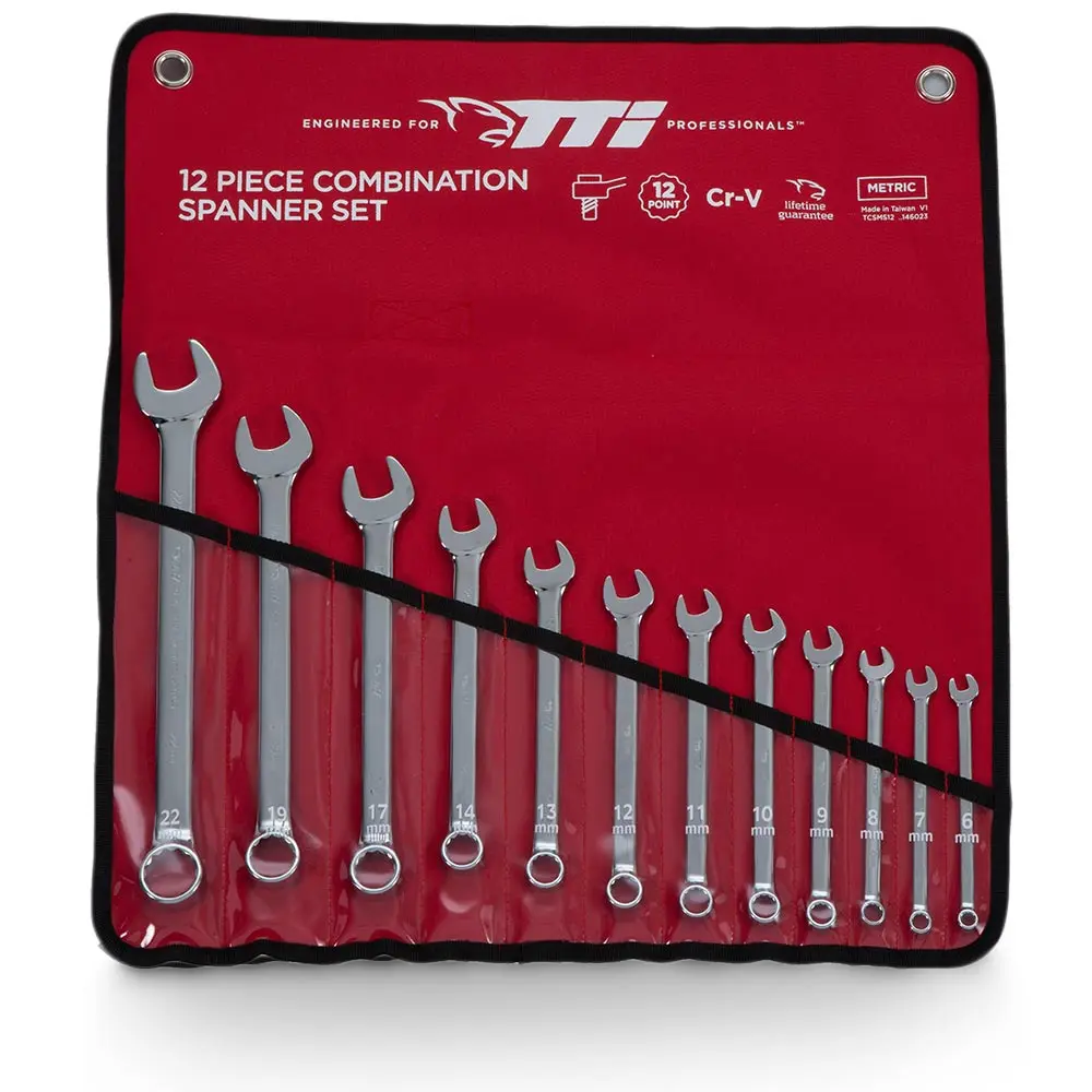TTI Metric Combination Ring/Open-End Spanner Set - 12 Piece TCSMS12