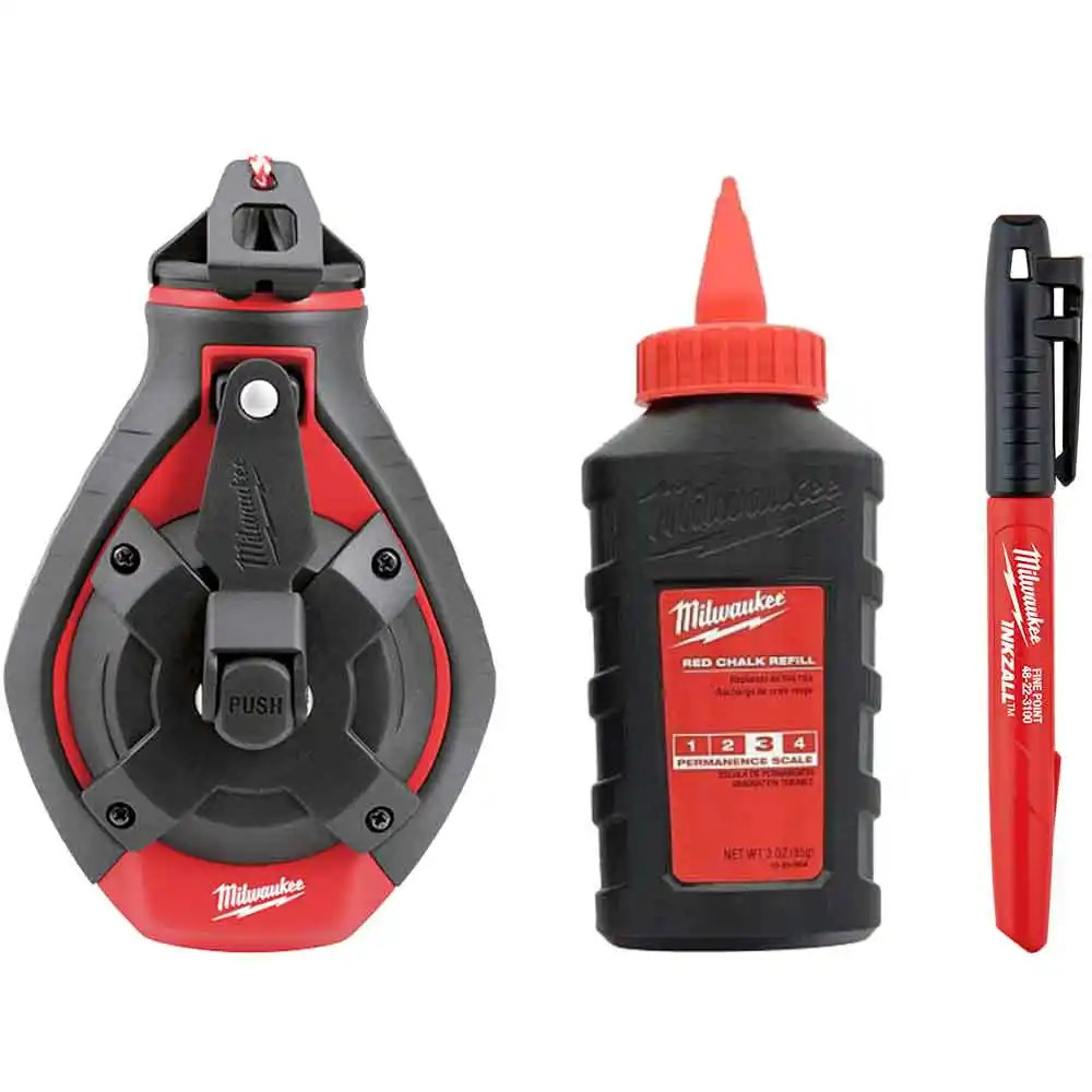 MILWAUKEE Chalk Line Reel Set with INKZALL Marker 48223986C