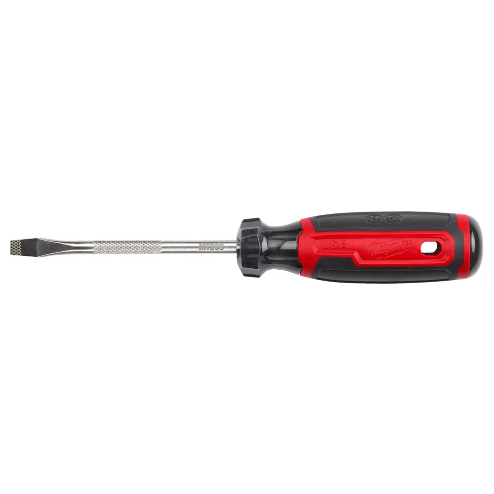 MILWAUKEE 6.5mm x 101mm USA Made Acetate Soft Grip Handle Slot Screwdriver MT206