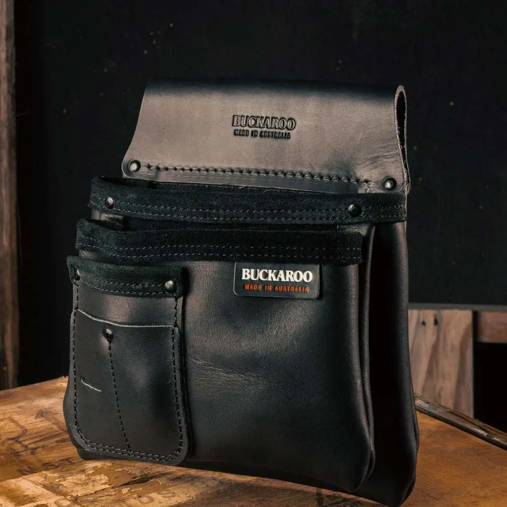 BUCKAROO 2 Pocket Nailbag - Black NBS2B
