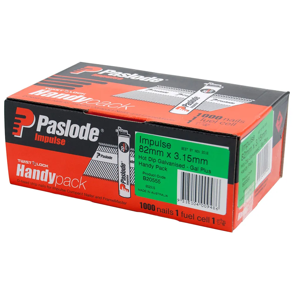 PASLODE 82mm Impulse Nails 1000 Pack B20555