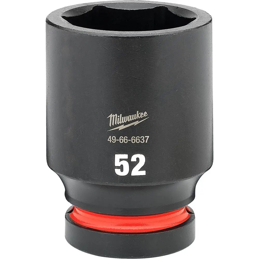 MILWAUKEE SHOCKWAVE 1inch Drive 52mm Deep 6 Point Impact Socket 49666637
