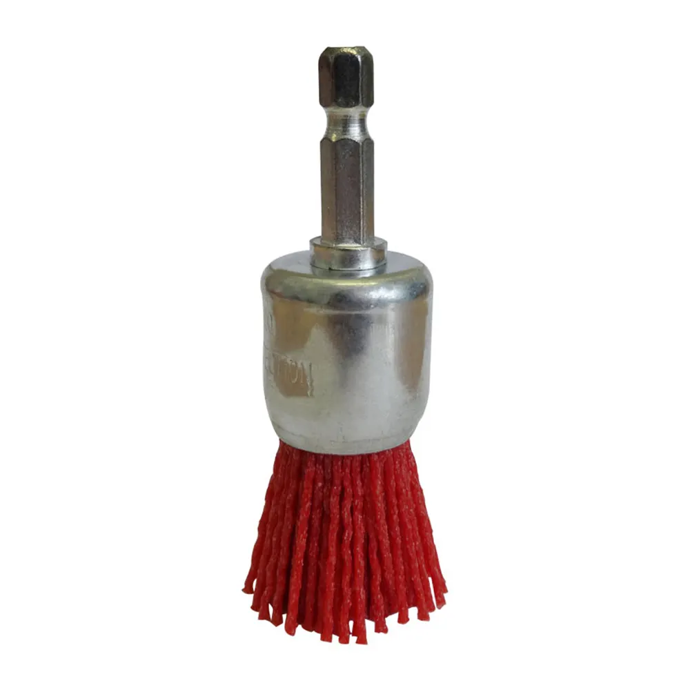 JOSCO 25mm 1/4-Hex Mounted Abrasive Nylon Wire End Brush