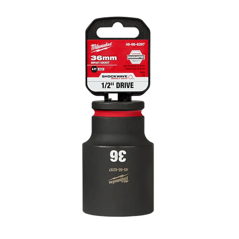 MILWAUKEE SHOCKWAVE 1/2" Drive 36mm Deep 6 Point Impact Socket49666297