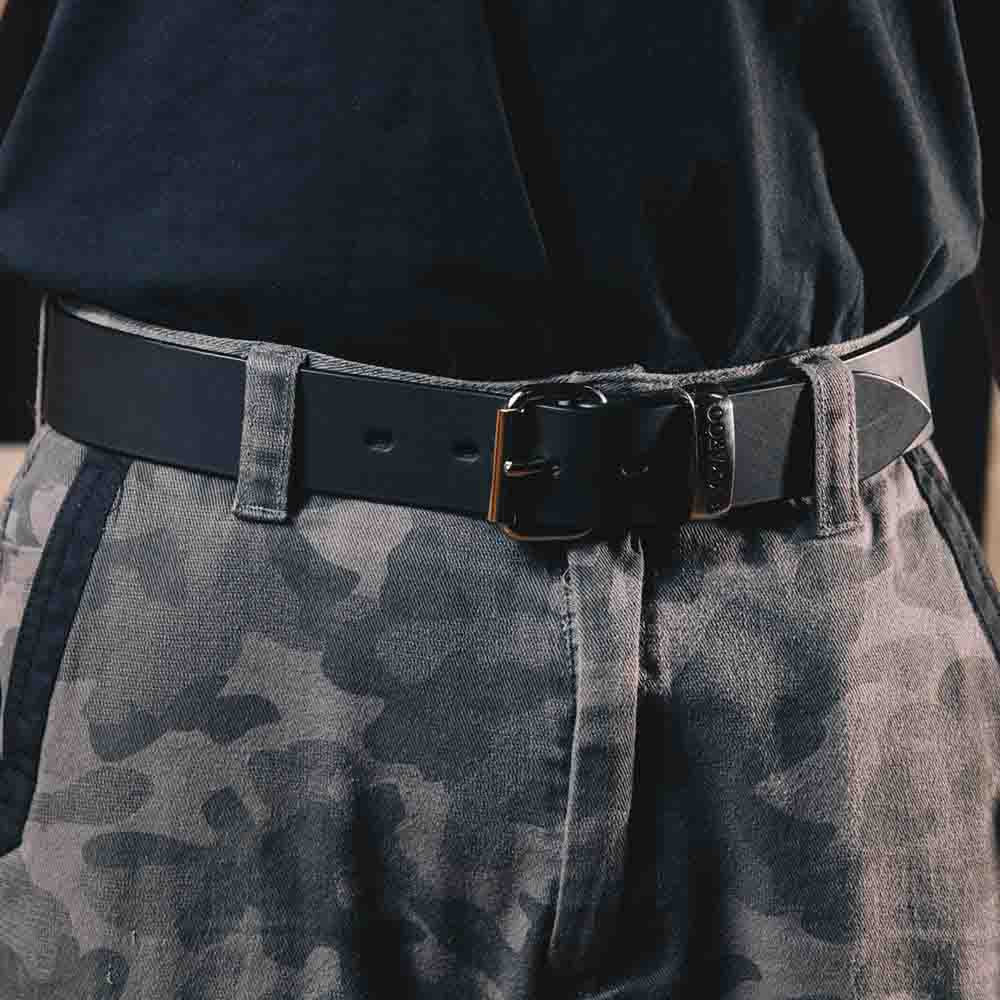 BUCKAROO 1 1/2" Wide Black Leather Uniform Belt KSB38