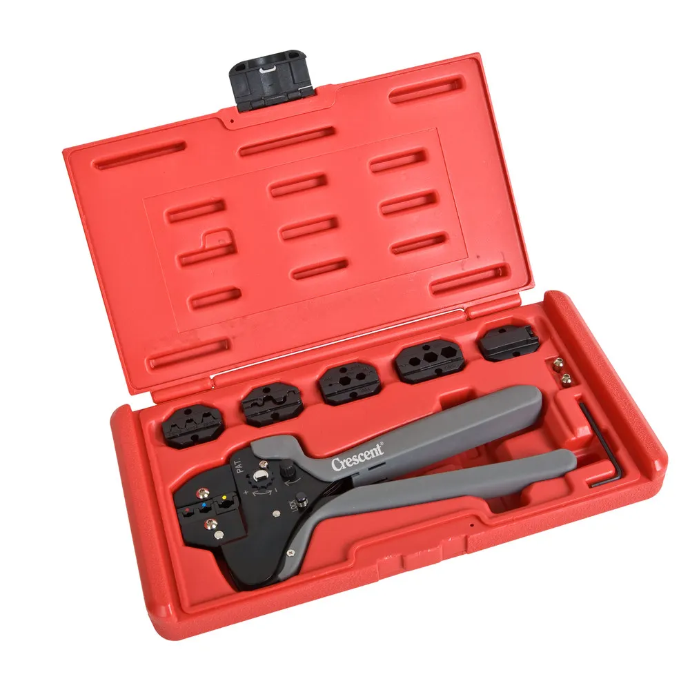 CRESCENT 10 Pc. Ratcheting Crimping Tool Set - With Interchangeable Jaws CRCT10