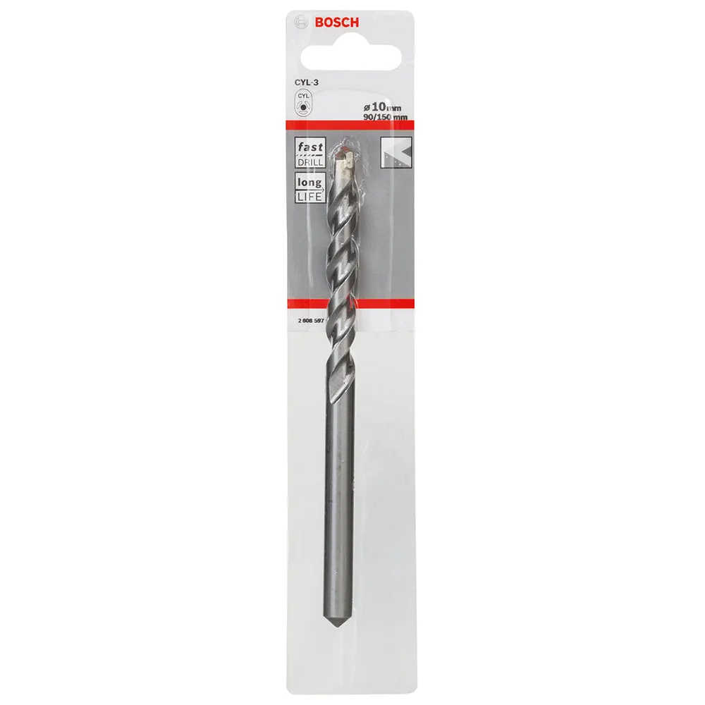 BOSCH 10 x 150mm Silver Percussion Masonry Drill Bit