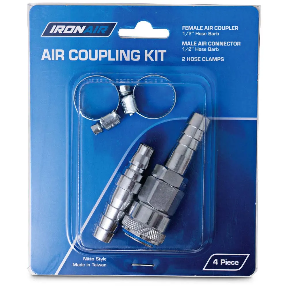 IRONAIR ONE TOUCH 1/2inch Nitto Style Air Coupler Kit 4pc SA4418S2