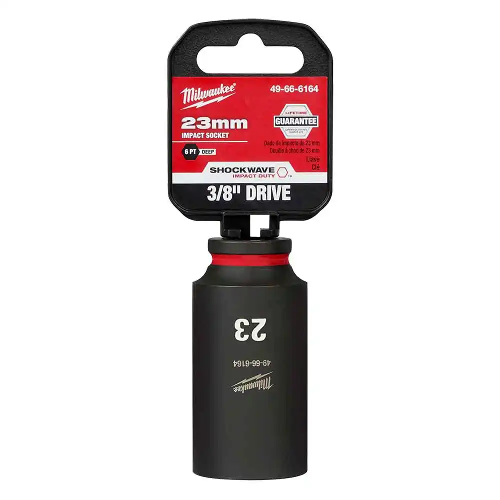 MILWAUKEE SHOCKWAVE 3/8" Drive 23mm Deep 6 Point Impact Socket 49666164