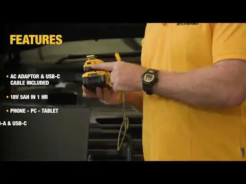 DEWALT 18V XR USB-C Charger Kit DCB094K-XE