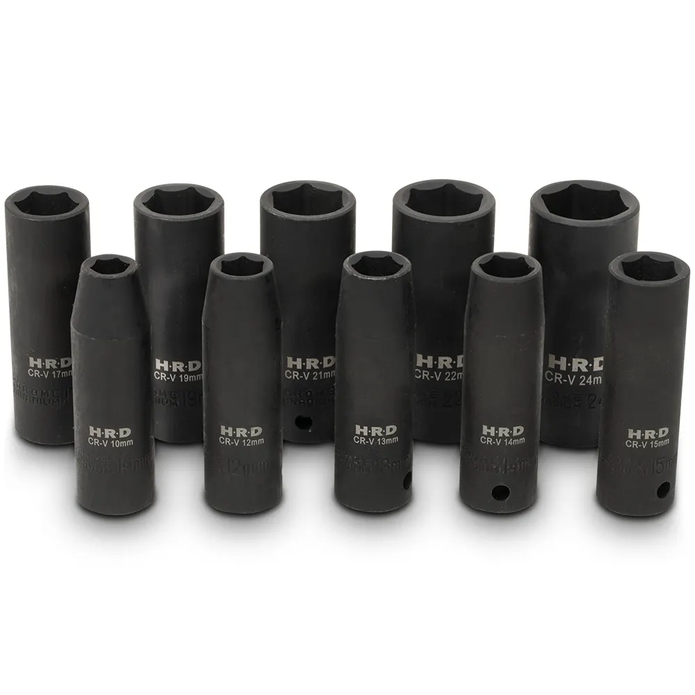 HRD 10pc 1/2inch Drive Deep Impact Socket Set HRD1210MID