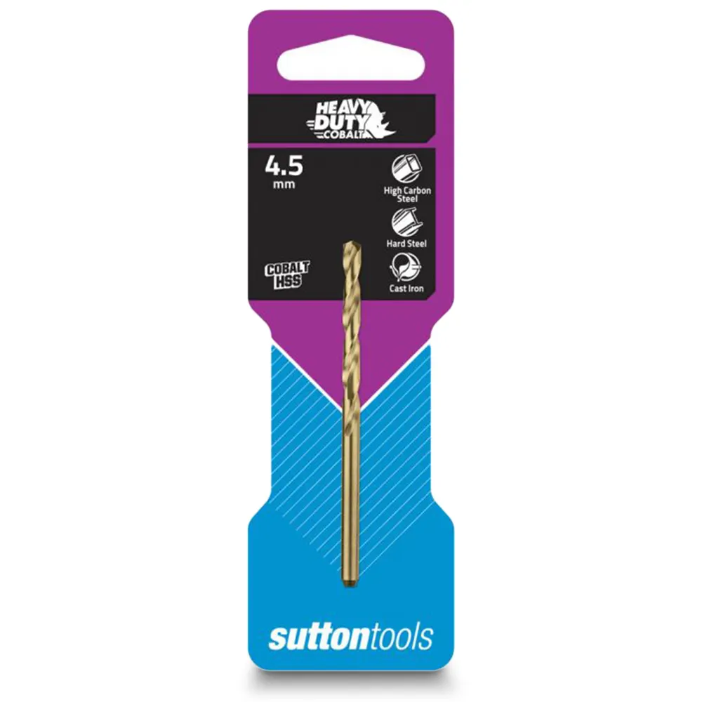 SUTTON 4.5 x 75mm HSS-Cobalt Jobber Drill Bit - HD-COBALT