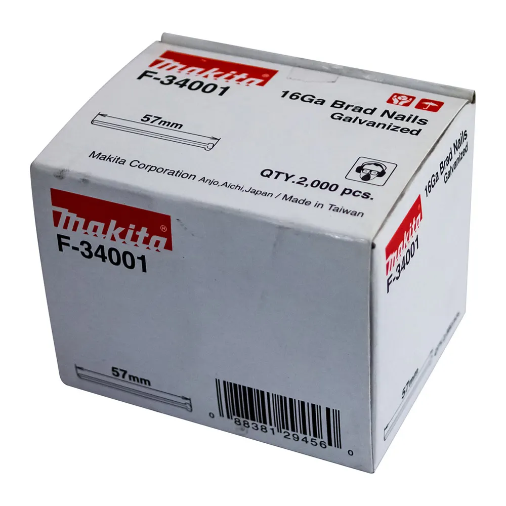 MAKITA 57 x 1.6mm EG 16GA C Nail Brad 2000Box F34001
