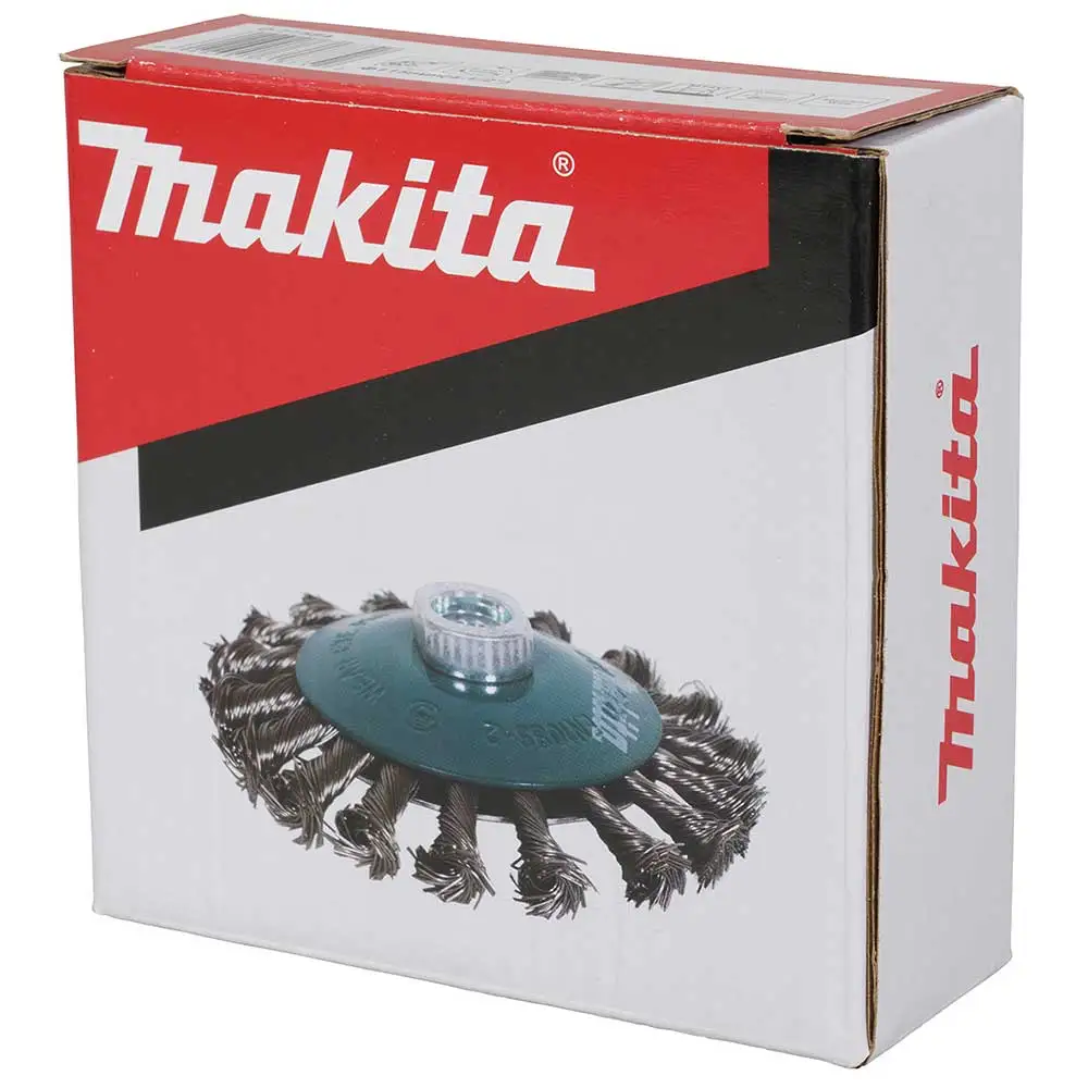MAKITA 115mm x M14-2 Stainless Steel Bevel Brush Knot D-77584