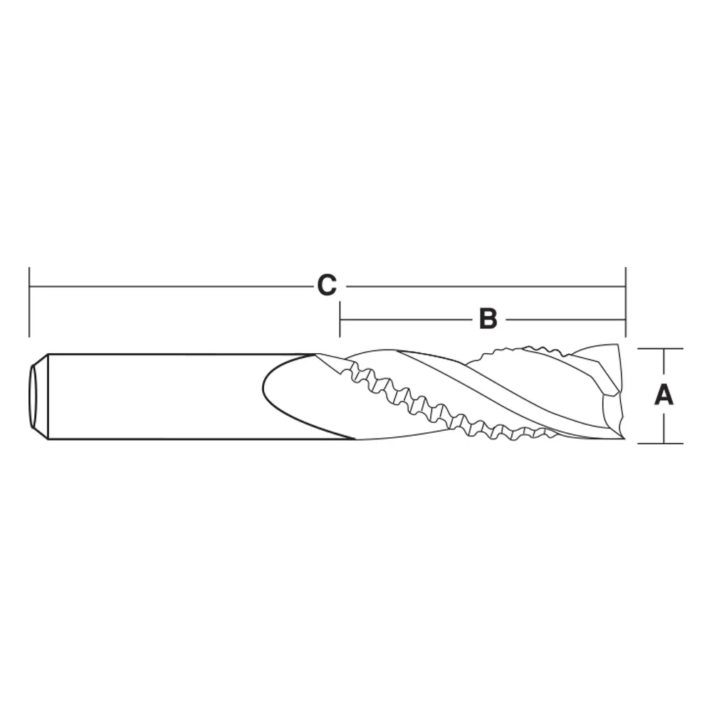 CARBITOOL 3/8inch TC Straight Up-Cut Rougher Finisher Router Bit for Wood - 3/8inch Shank T4SRRF12 3/8