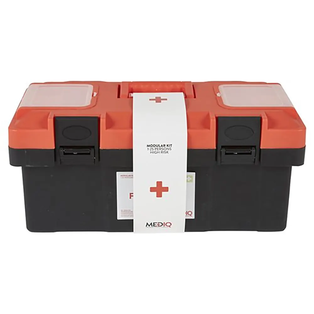 MEDIQ 1-25 Per H-Risk Pla Tackle Box First Aid Kit - Orange FAMKT