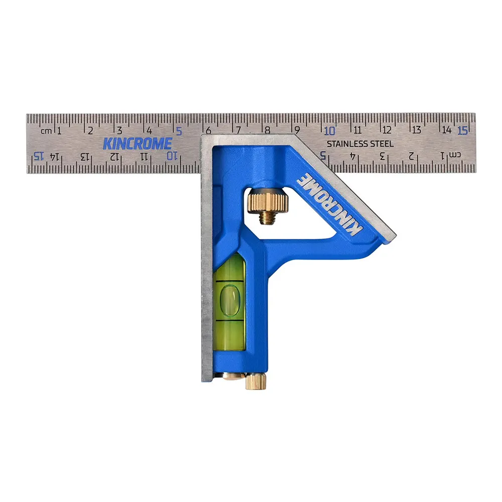 KINCROME 150mm Metal Blue Plastic Handle Combination Square K11177