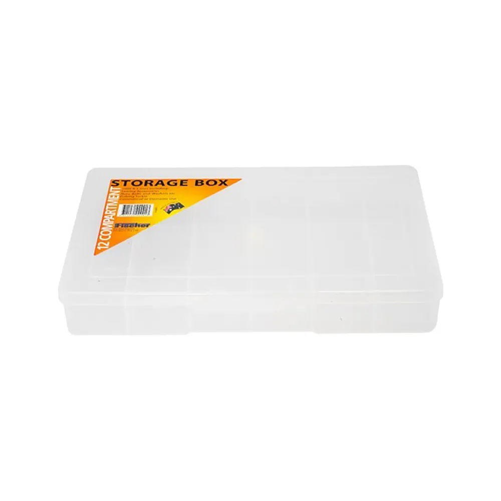 FISCHER 310 x 200 x 48mm 12 Compartment Storage Box Clear Large 1H093