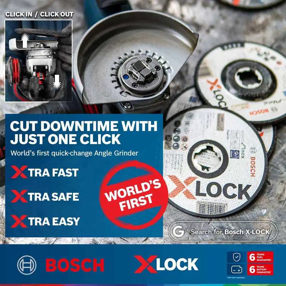 BOSCH X-LOCK 125mm 60-Grit Ceramic Fibre Disc - BEST for INOX+METAL