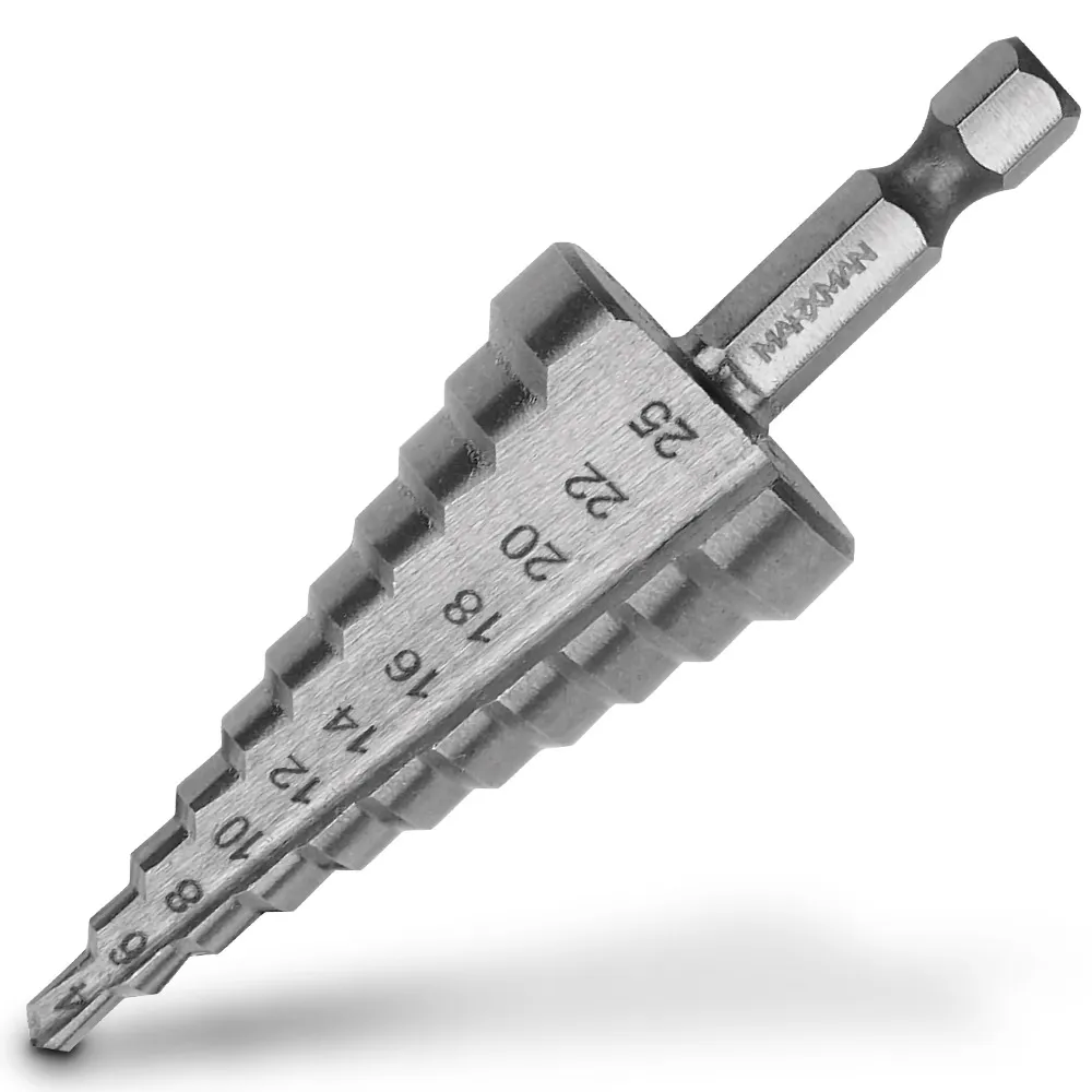 MARXMAN 4-25mm 1/4-Hex HSS Metal 11-Step Drill Bit MSD425HX