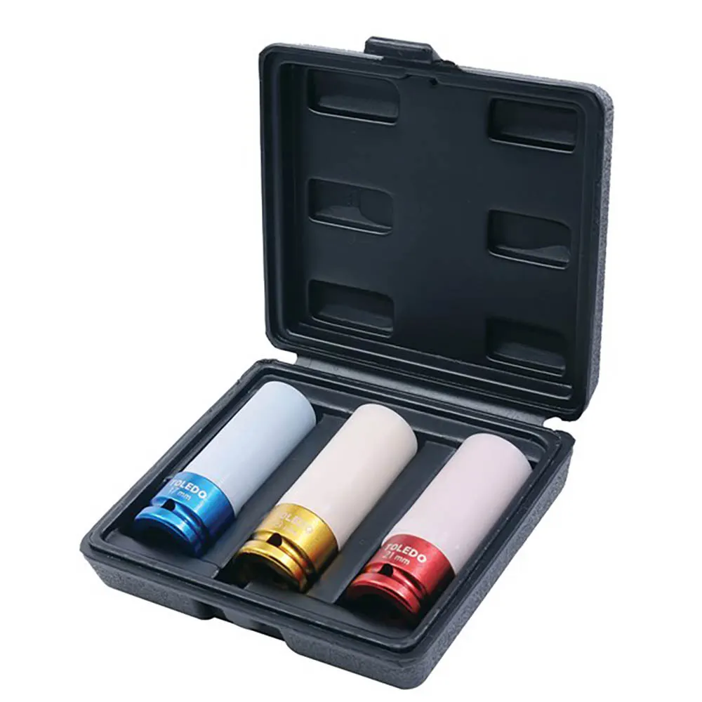 TOLEDO 1/2Inch 17-21 Met Deep Impact Socket Set - 3 Piece 309300
