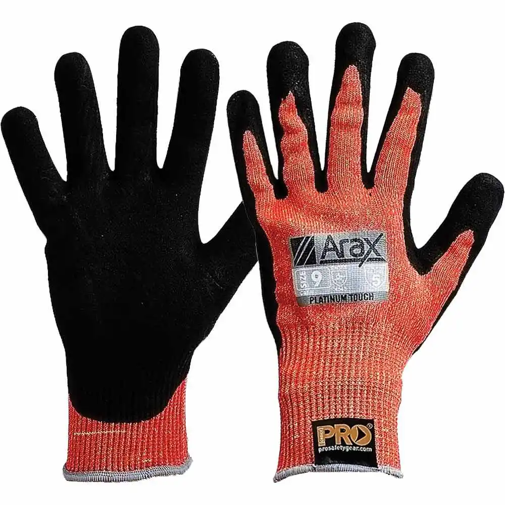 PROCHOICE Arax Red Liner Size 9 With Pu/Nitrile Foam Dip Palm Glove APNPUD9