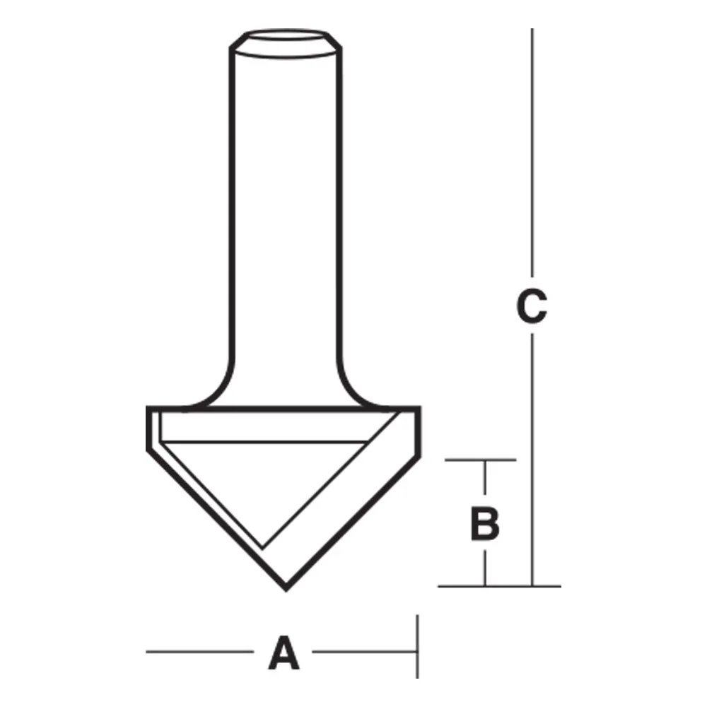 CARBITOOL Router Bit TCT 90-Degree V-Groove 18mm-Diameter 1/4inch -Shank T 112