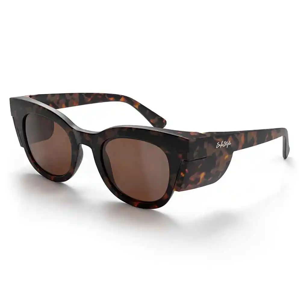 SAFESTYLE Harps Tort Brown Frame Polarised Lens Safety Spectacles HMTBP100