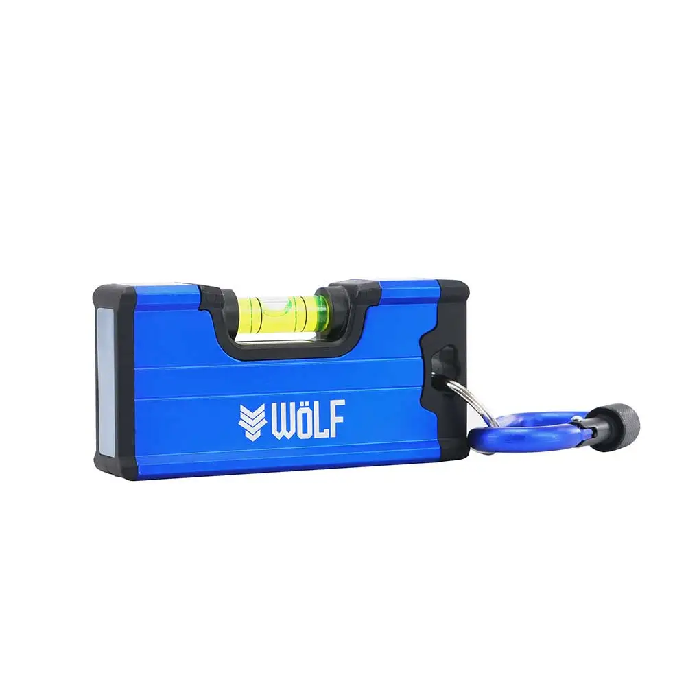 WOLF 100mm 1 Vial Magnetic Carabiner Mini Spirit Level WMPL100