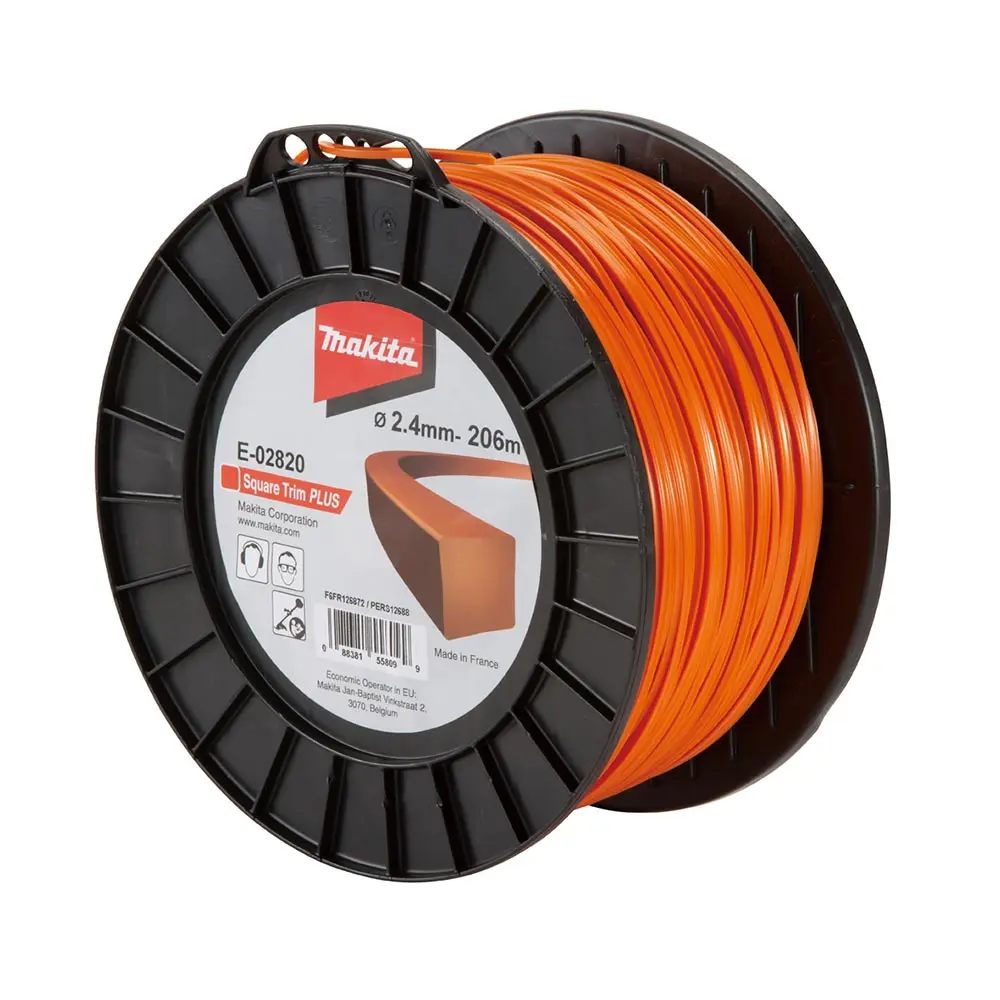 MAKITA 2.4mm X 206m Square Trim Plus Line Orange E-02820