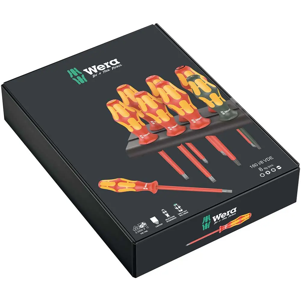 WERA Exclusive 8 Piece VDE Screwdriver Set Laser Tip WER300203