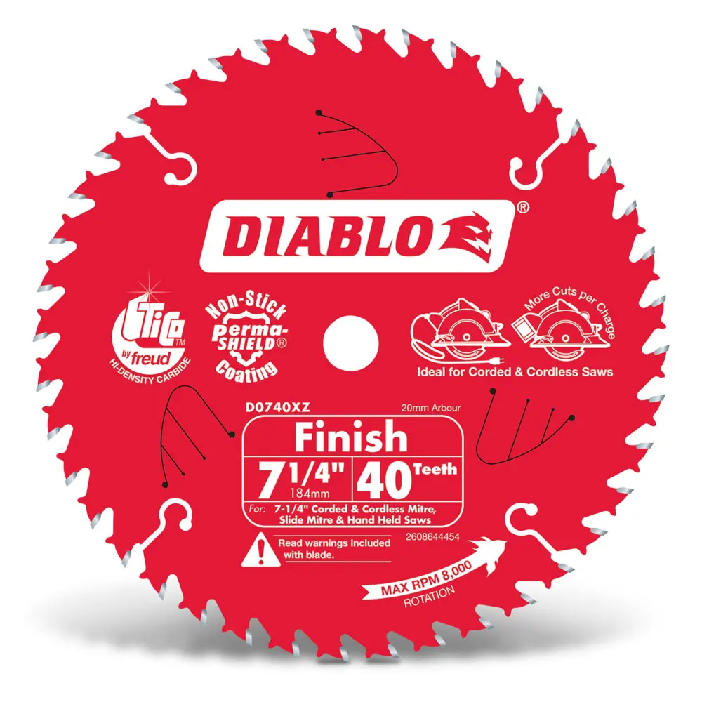 DIABLO 184mm 40T Fine Finish Saw Blade 2608644454