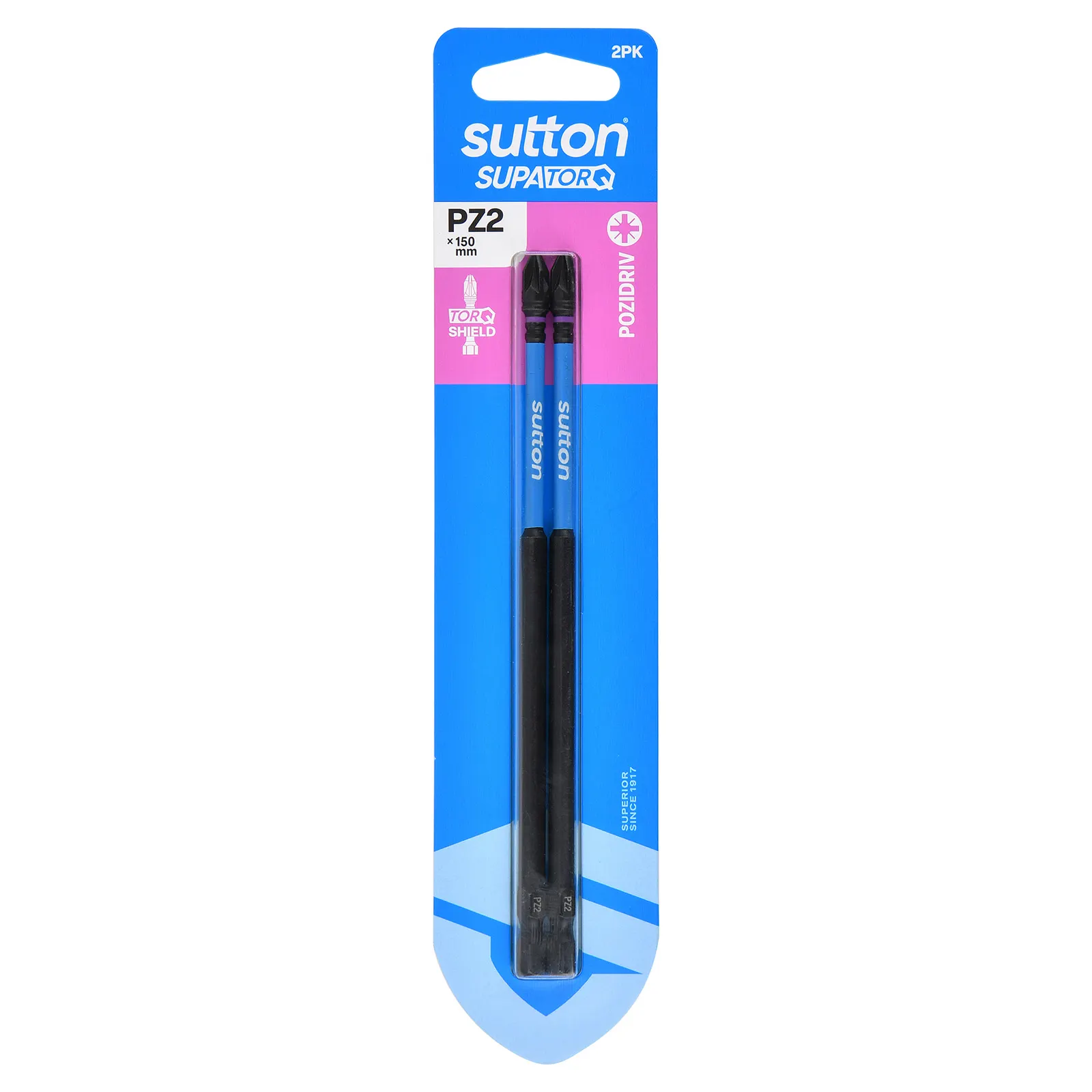 SUTTON SUPATORQ PZ2X150mm Pozidrive Screwdriver Bit - 2 Piece S202H02G02
