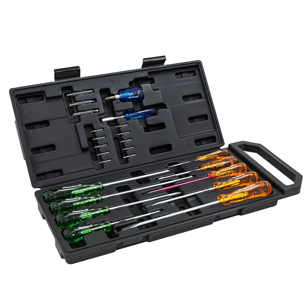 CRESCENT 25 Piece Tri Lobe Acetate Handle Screwdriver Set CSD25