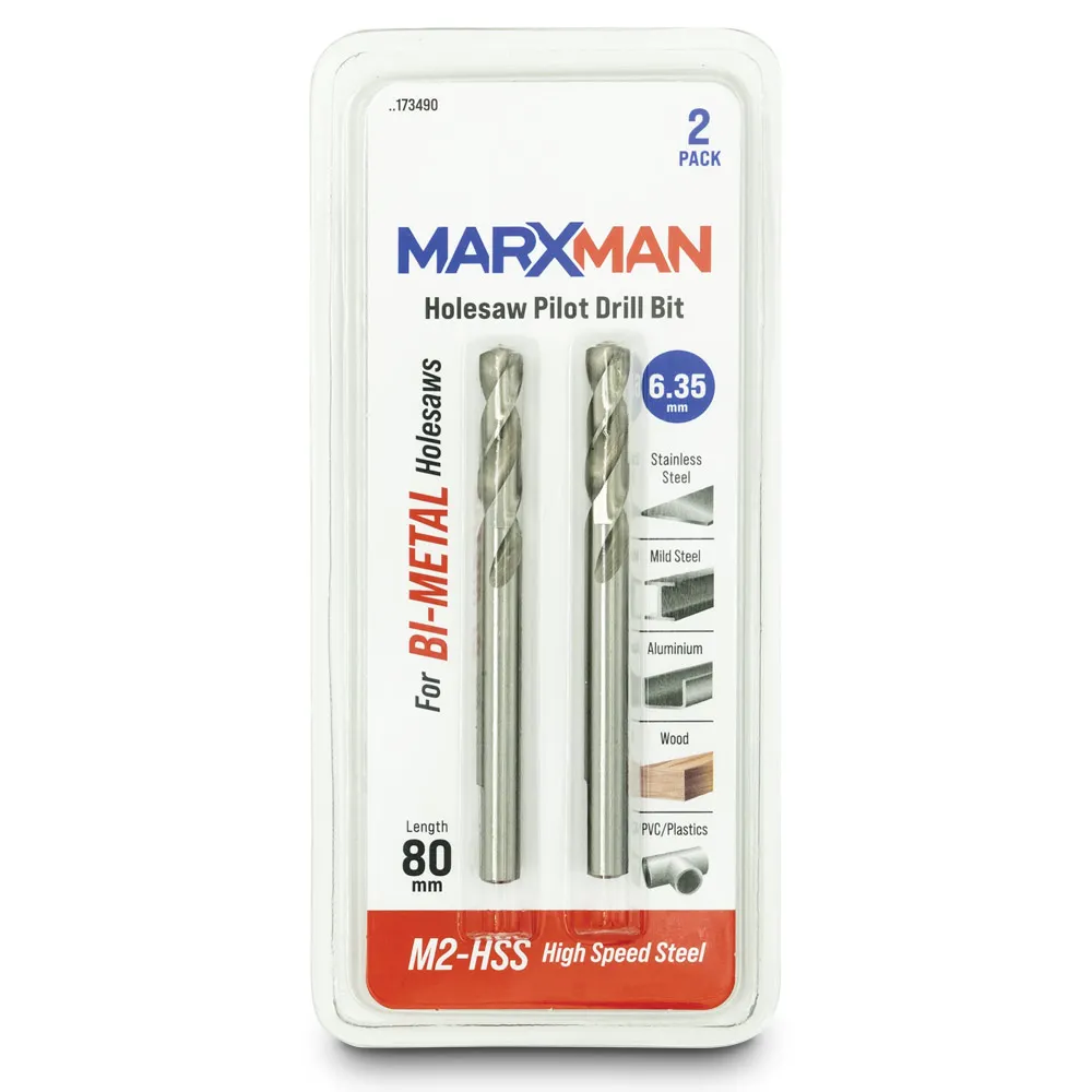 MARXMAN 80mm HSS Pilot Drill Bit - 2 Piece MHPHSS802PC