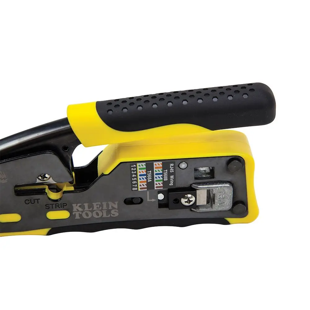 KLEIN Ratcheting Data Cable Crimper for Pass Thru AVDV226110