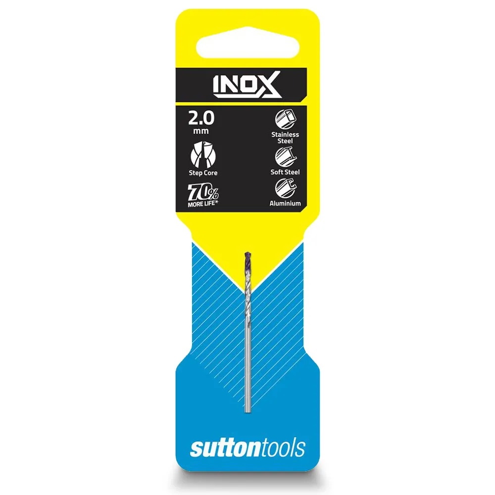 SUTTON 2.0 x 49mm HSS-TiAIN Jobber Drill Bit for Stainless - INOX