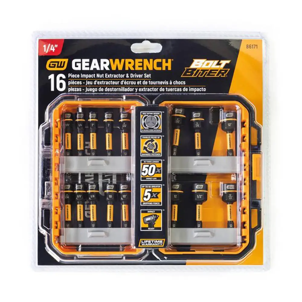 GEARWRENCH 16 Piece Bolt Biter Nut Extractor & Driver Set 86171