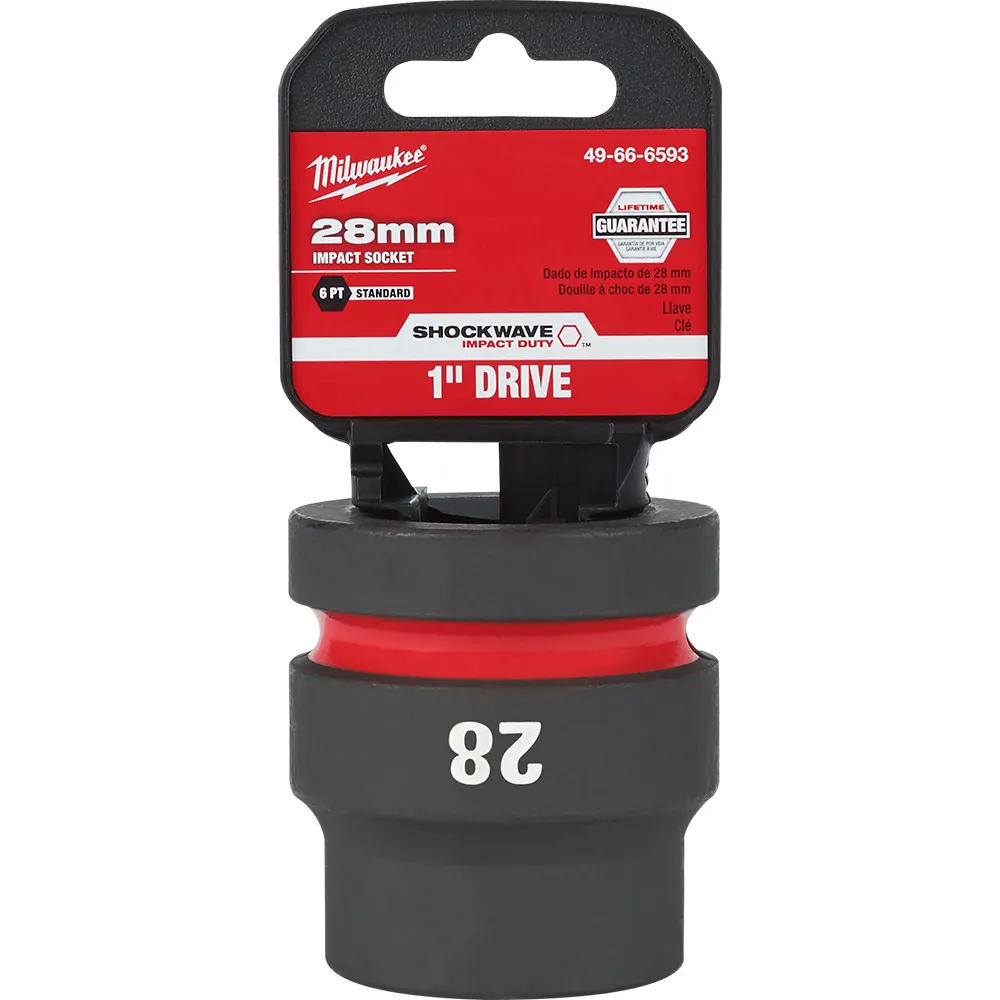MILWAUKEE SHOCKWAVE 1inch Drive 28mm Standard 6 Point Impact Socket 49666593