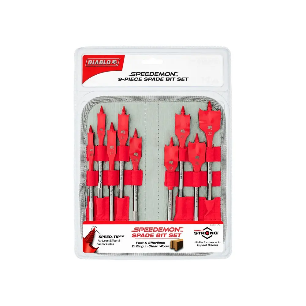 DIABLO 10-32mm 1/4-Hex SPEEDemon Spade Bit Set - 9 Piece 2608F03234