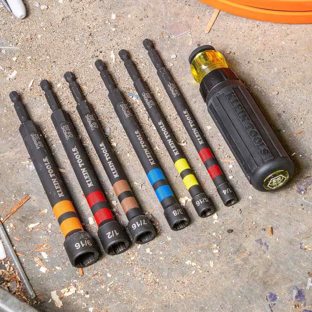 KLEIN Impact Rated Nutsetter Ratcheting Screwdriver Set - 7 Piece A-32950