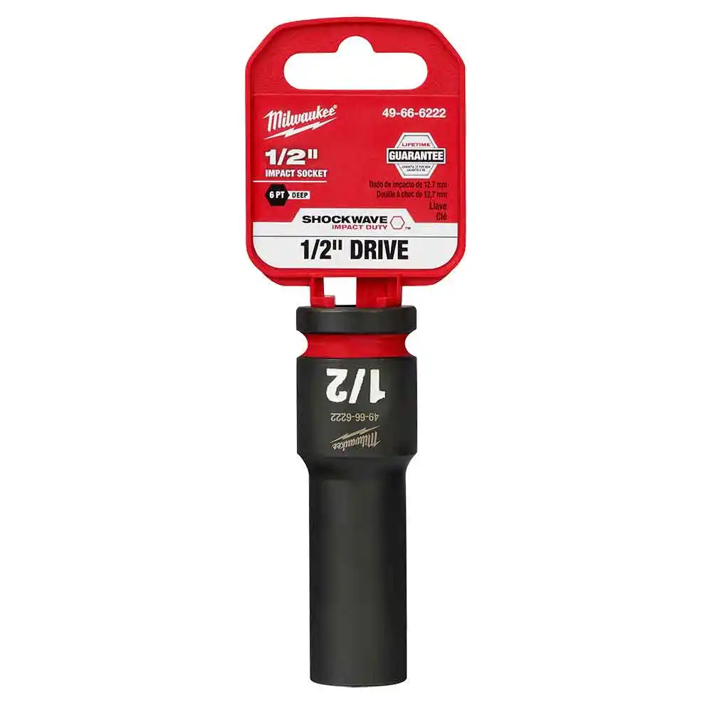 MILWAUKEE SHOCKWAVE 1/2" Drive 1/2" Deep 6 Point Impact Socket 49666222