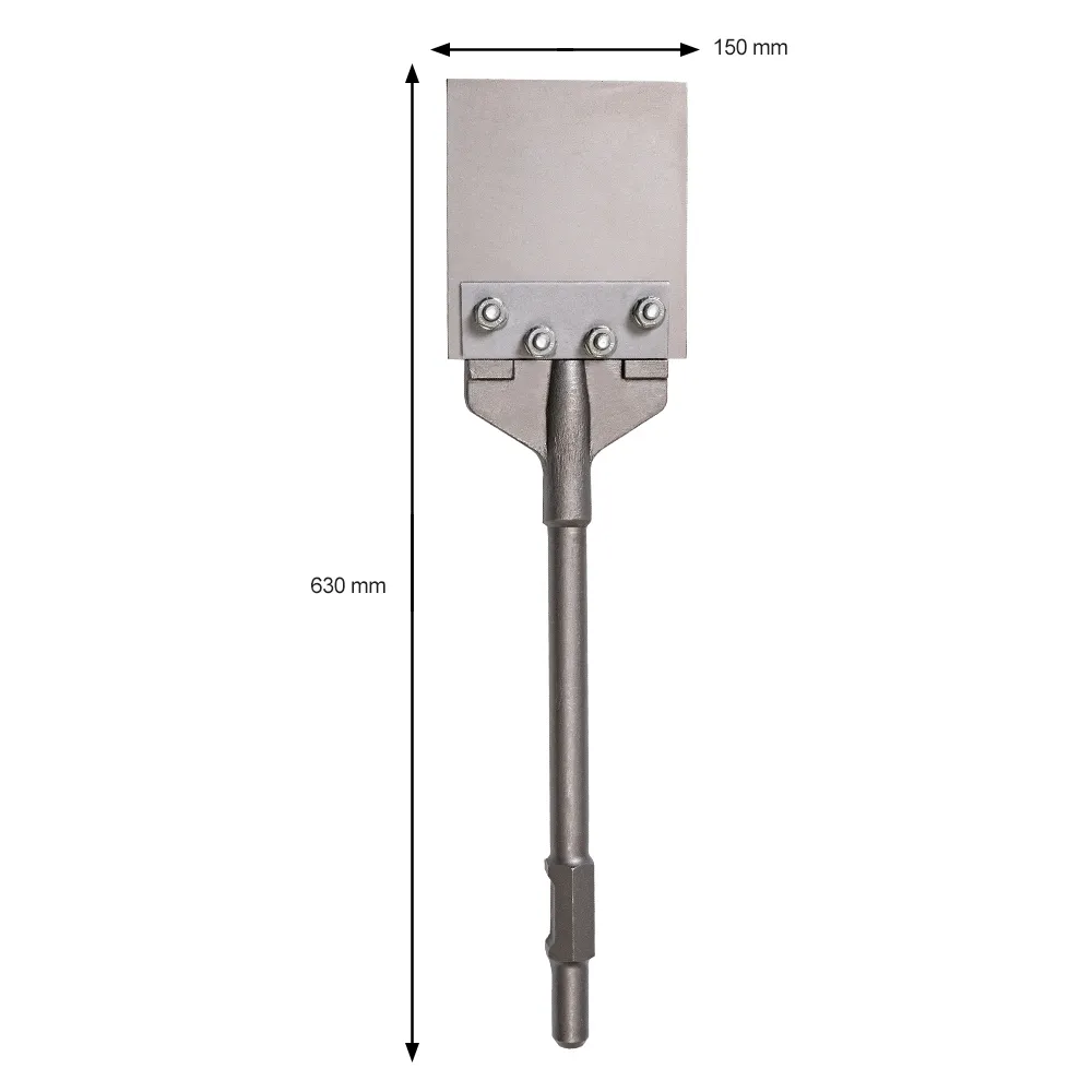 DETROIT 150 x 630mm 3.3mm Thick 30mm-Hex Floor Scraper