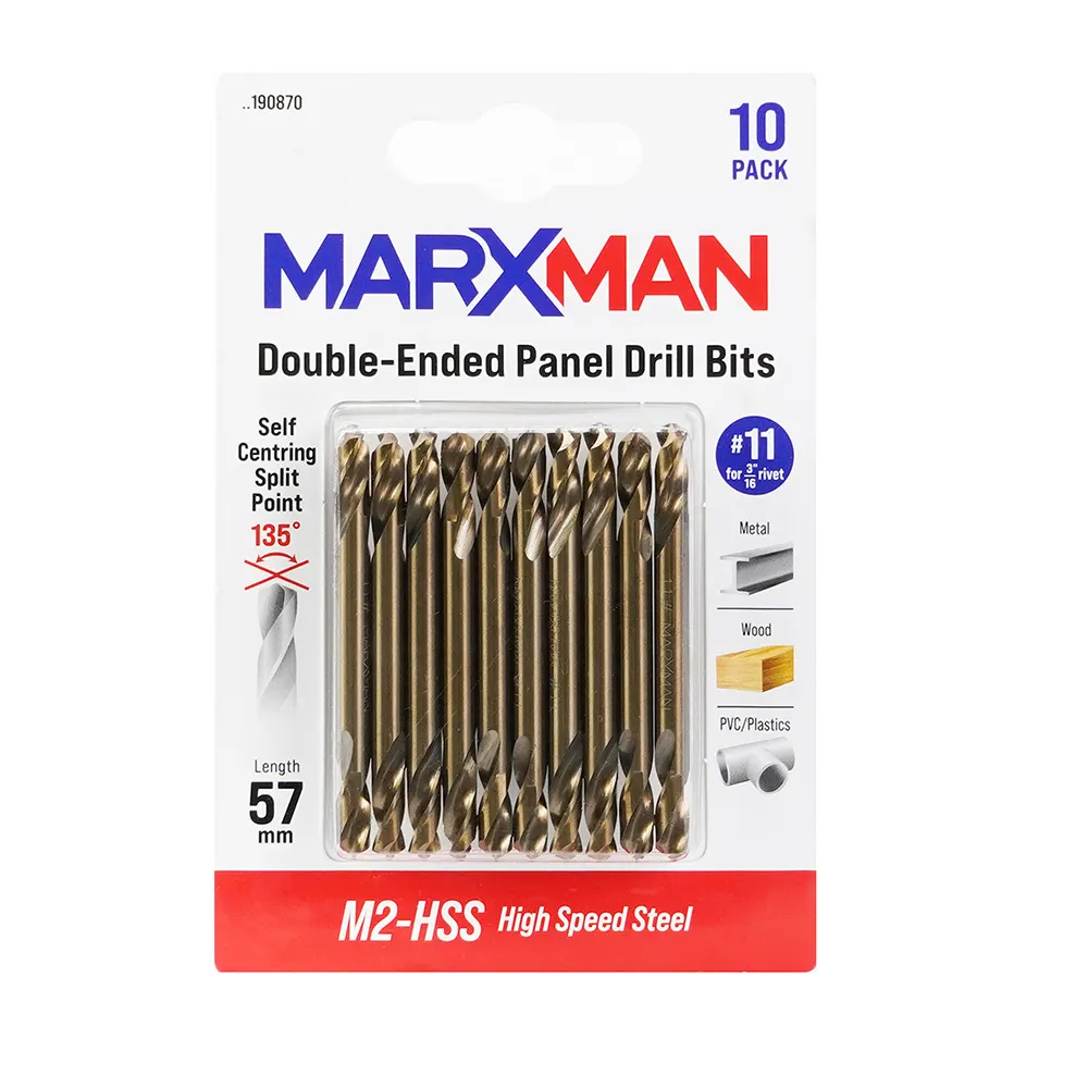 MARXMAN No.11 x 50mm HSS Double-Ended Panel Drill Bit -10 Piece MDEPD1110PC
