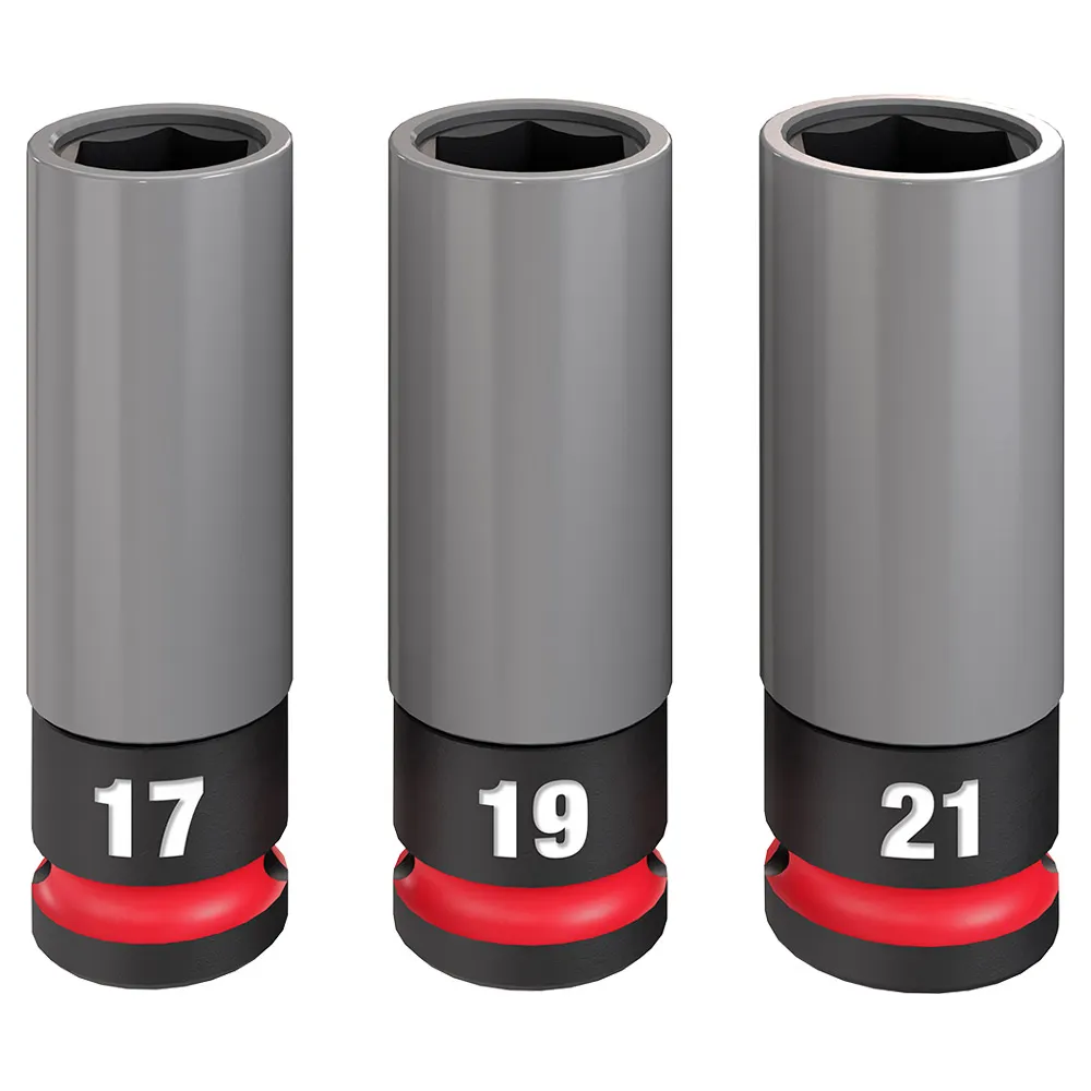 MILWAUKEE SHOCKWAVE Impact Duty 1/2" Drive Lug Nut Wheel Socket Set - 3 Piece 49667830