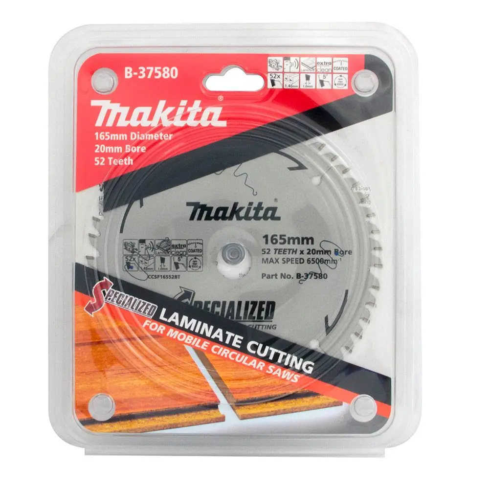 MAKITA 165mm 52T TCT Circular Saw Blade for Laminate Cutting - SPECIALIZED