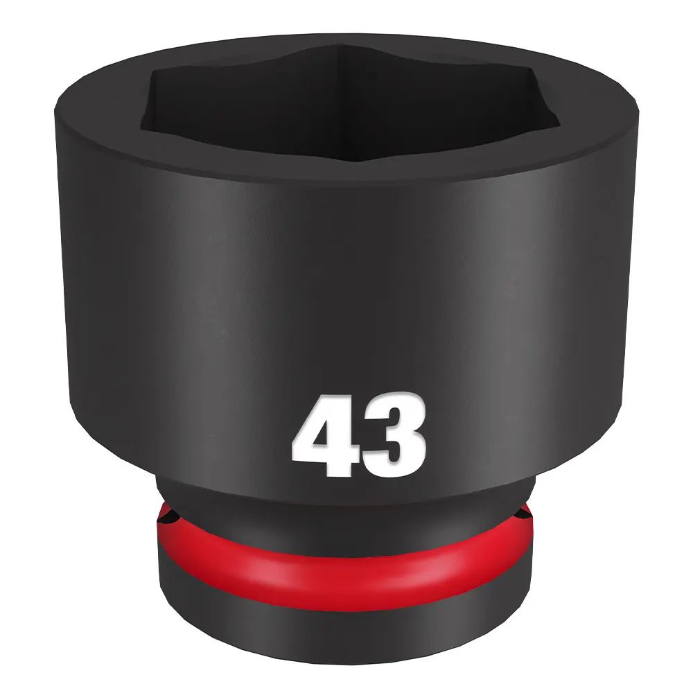 MILWAUKEE SHOCKWAVE 3/4inch Drive 43mm Standard 6 Point Impact Socket 49666381
