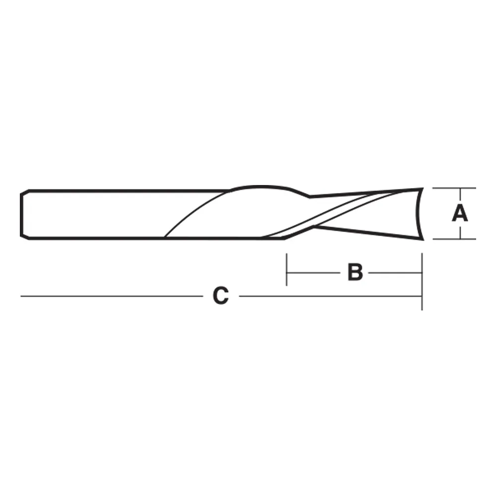 CARBITOOL 1/4inch TC Straight Up-Cut Spiral Router Bit for Non-Ferrous Metal - 1/4inch Shank TXSR 8