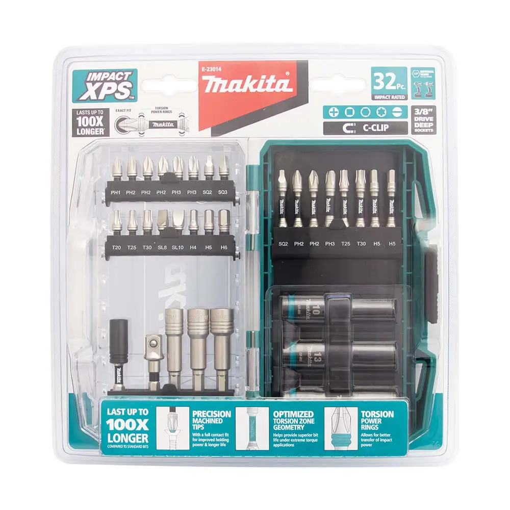 MAKITA Imp-XPS Screwdriver and Socket Bit Set �?32 Piece E-23014